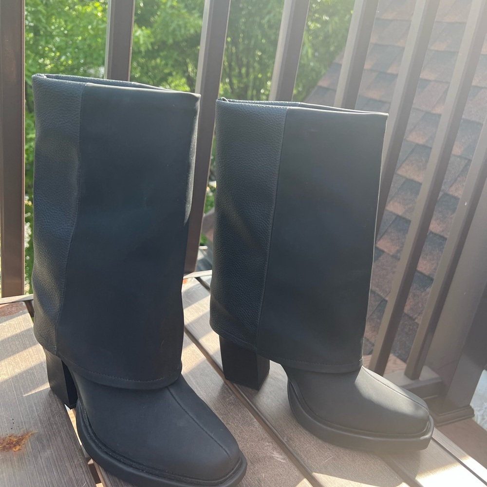 Olivia Miller Black Heeled Boots (Never worn)